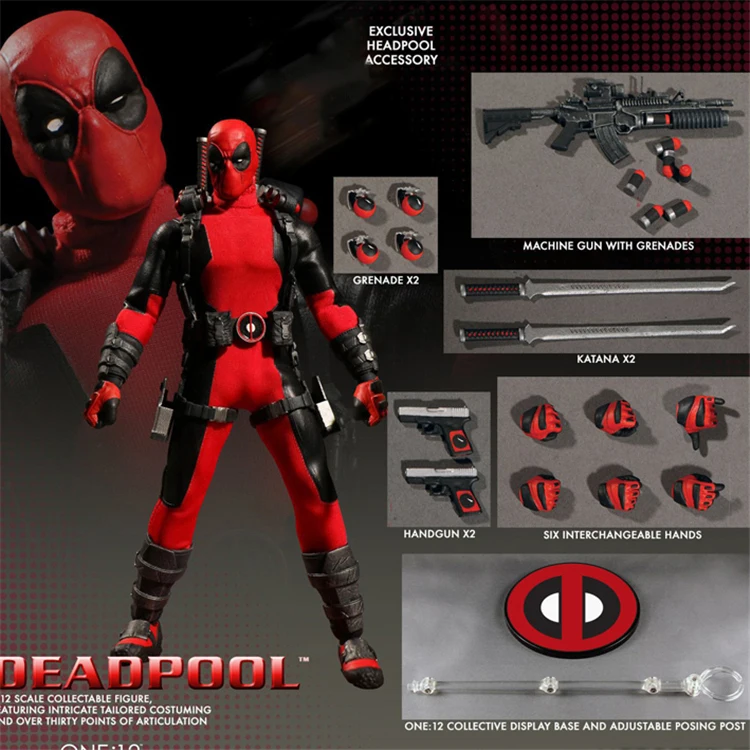 Mezco Marvel Deadpool X-Men Super Hero One:12 Giocattoli Di Figura Bjd Coordinati 16Cm