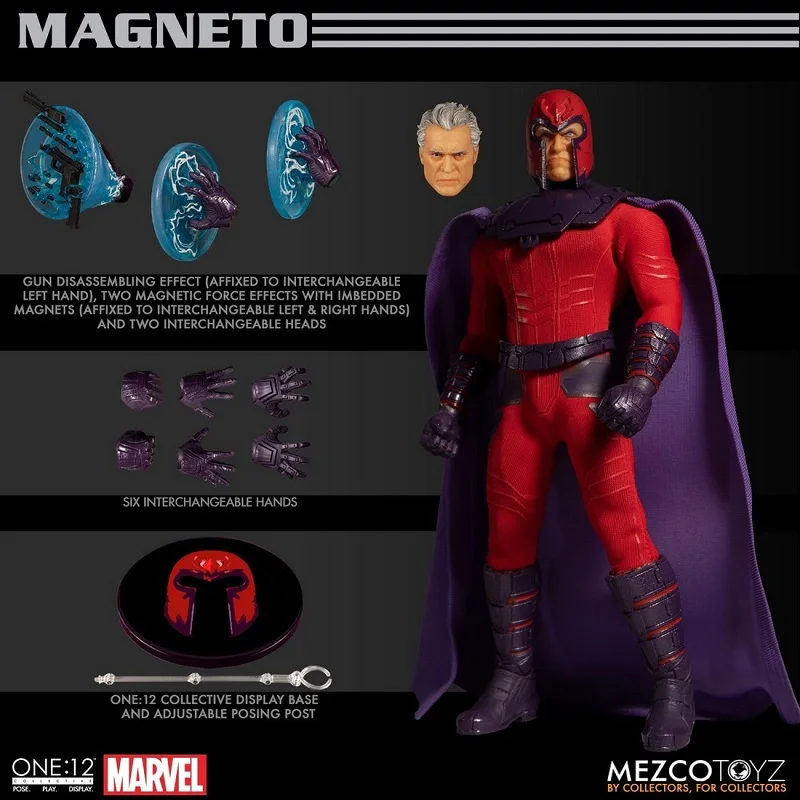 In Magazzino Originale Mezco One:12 Magneto Anime Action Collection Figure Modello Giocattoli Regali Per Bambini