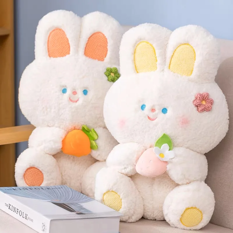 Adorabile Abbraccio Tulip Flowers Bunny Plushie Farcito Cartoon Conigli Con Pane Di Carota Fragola Baby Placare Peluche Bambola