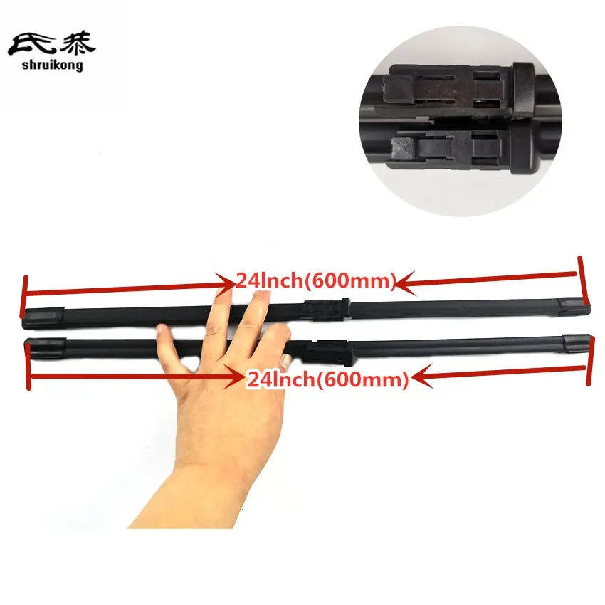 Il Trasporto Libero Adesivi Styling Auto Tergicristallo Lame Per 2011-2018 Volkswagen Vw Amarok 2H 24 "+ 24" In Forma Di Push Button Wiper Arms Solo