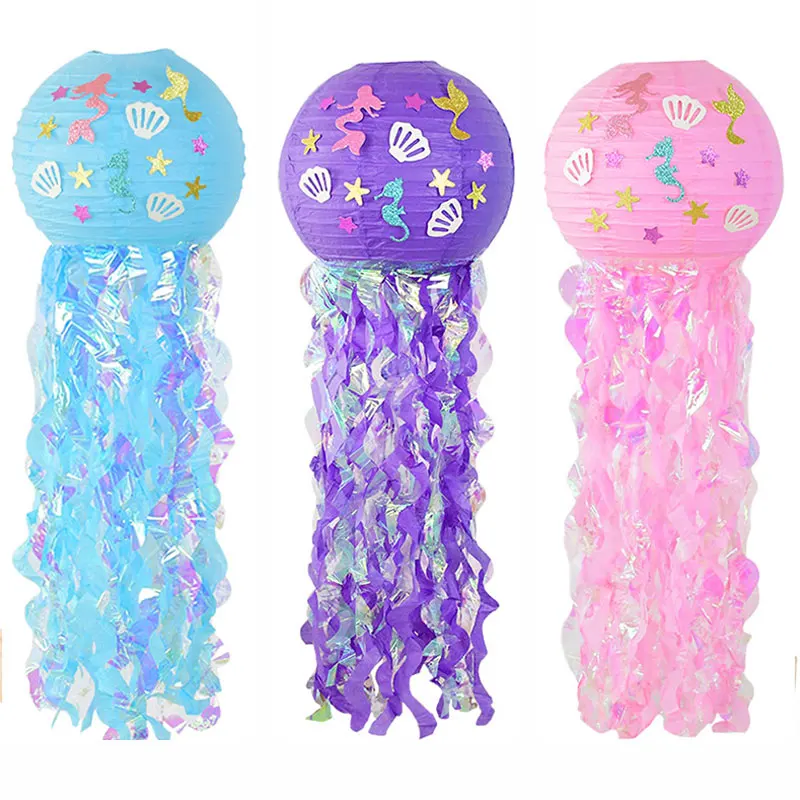 Sirena Medusa Lanterna Di Carta Sirenetta Festa A Tema Lanterna Sfumata Fai Da Te Sotto Il Mare Compleanno Festa Di Nozze Decor