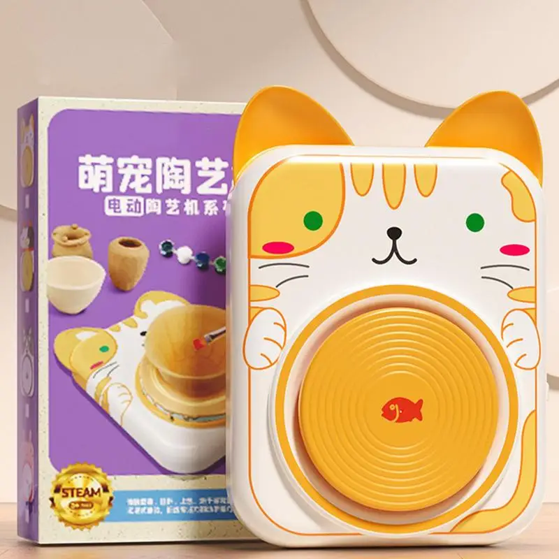 Ceramics Wheel Ceramics Studio Craft Kit Artist Studio Ceramic Machine Con Clay Educational Toy Air Dry Soft Modeling Kids