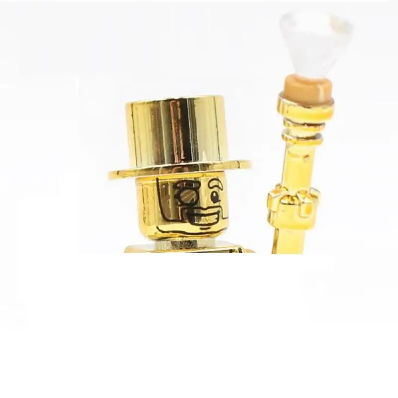 Compatibile 71001 Placcatura Elettrolitica Oro Cromo Mr. Mr Gold Building Blocks Mini Action Figure Toys