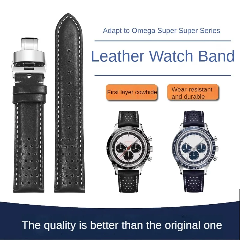 Sostituzione Speedmaster Serie 311.32.40 Panda Eye Ck2998 Interfaccia Diritta Piatta Cinturino Per Orologio In Pelle Con Foro Traspirante Con 19Mm
