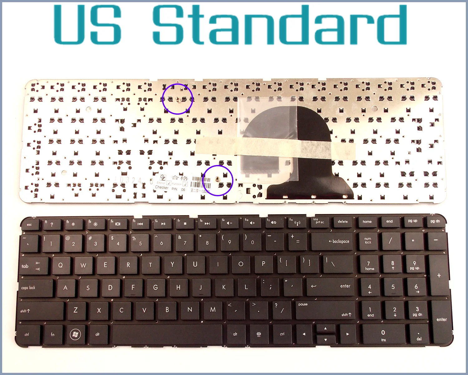 Tastiera Versione Inglese Usa Per Laptop Hp Pavilion Dv7-4177Nr Dv7-4008Ca Dv7-4165 Dv7-5001Xx Senza Cornice