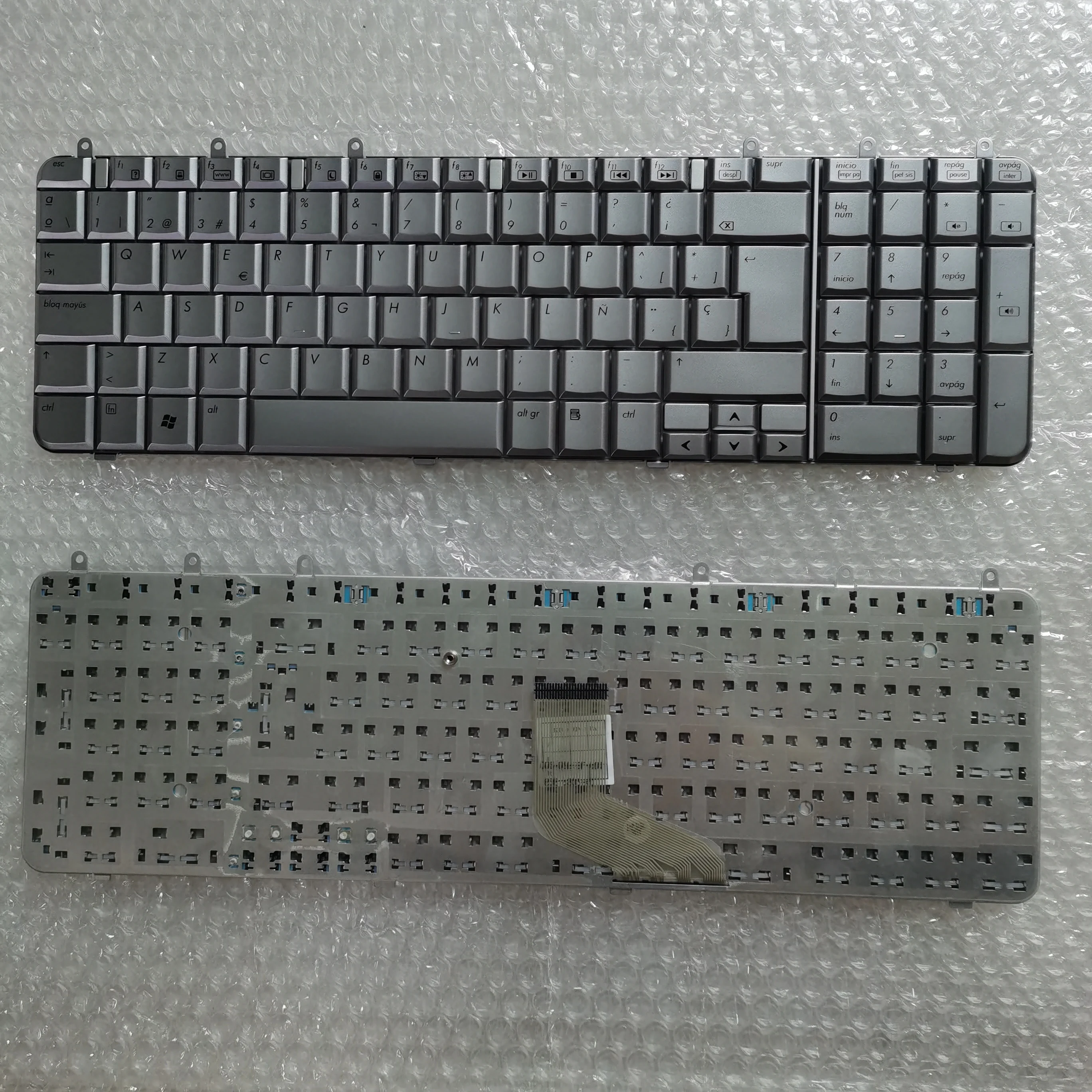 Xin Per Hp Pavilion Dv7 Dv7-1000 Dv7-1100 Dv7-1200 Dv7-1500 Tastiera Per Laptop Argento Spagnolo