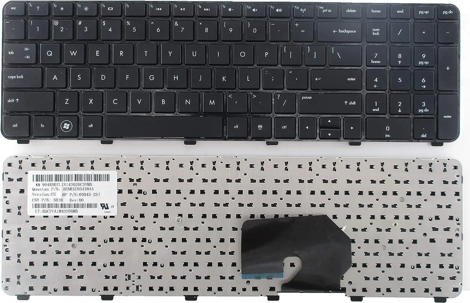 Tastiera Sostitutiva Con Cornice Per Hp Pavilion Dv7-6000 Dv7-6100 Dv7-6200 Dv7-6B00 Dv7-6B56Nr Dv7-6B55Dx Serise