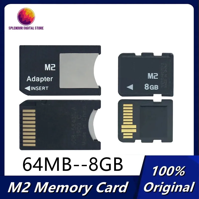 Scheda Di Memoria M2 Originale 8Gb 4Gb 2Gb 1Gb Memory Stick Micro Per Telefono Sony Ericsson E Psp Con Adattatore M2 Ms Stick Pro Duo