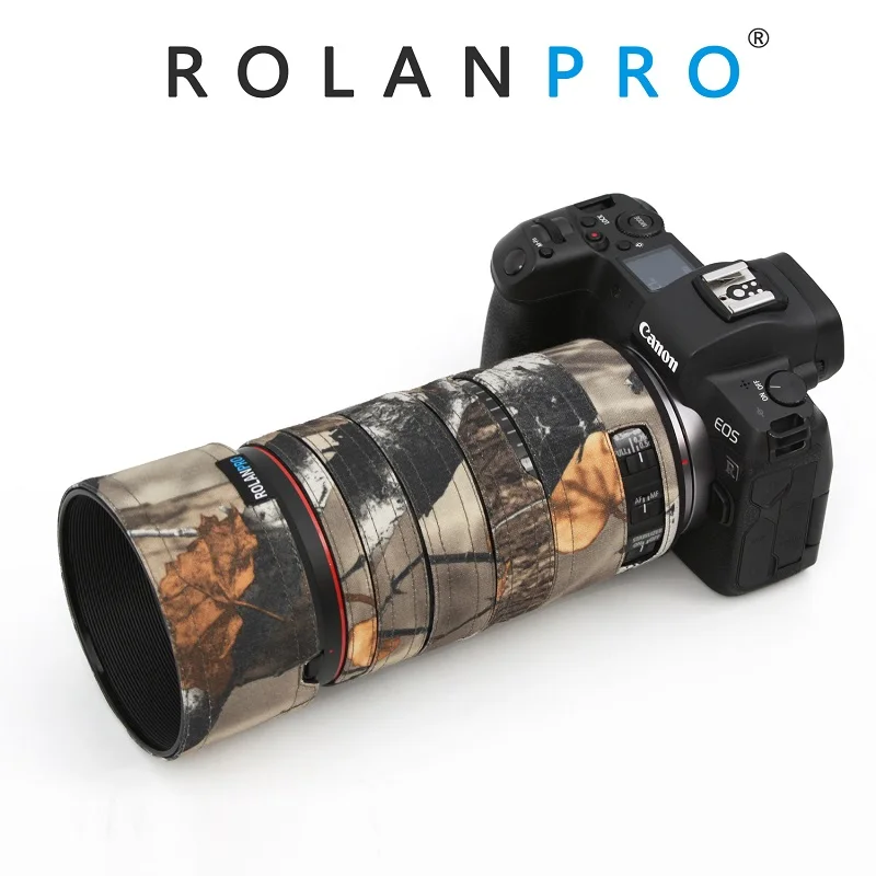 Copriobiettivo In Nylon Rolanpro Per Canon Rf 100Mm F2.8 L Macro Is Usm Camouflage Lens Clothing Parapioggia Custodia Per Pistole