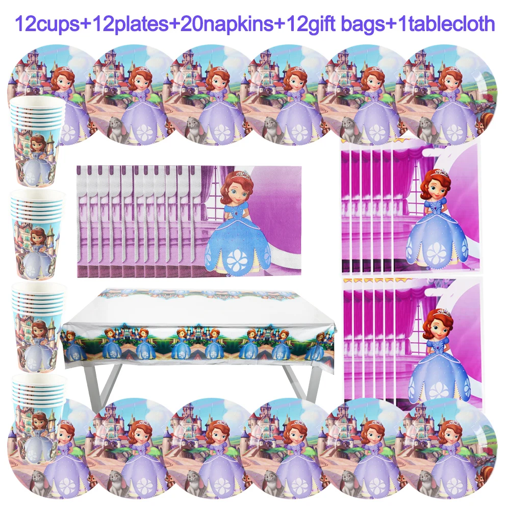 Disney Sofia La Prima Festa Fornisce Decorazioni Tazze Di Compleanno Per Bambini Bomboniere A Tema Principessa Ragazze Come Stoviglie Usa E Getta