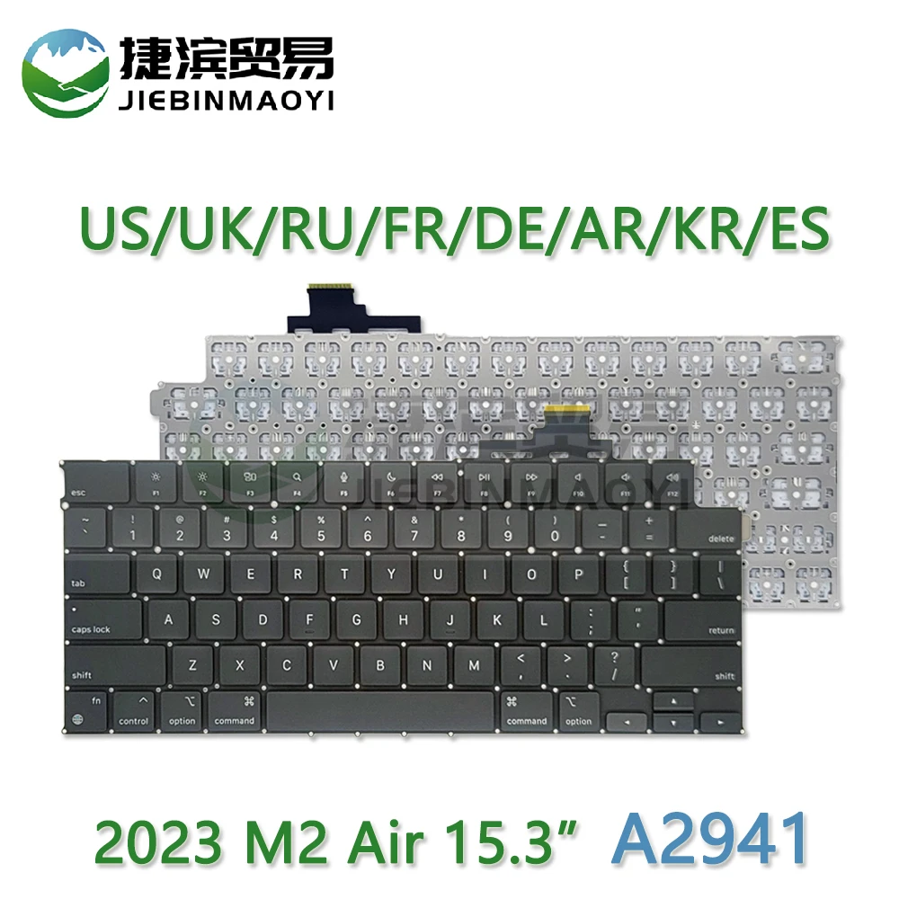 Nuovo Laptop 2023 Anno M2 A2941 Tastiera Per Macbook Air Retina M2 15.6 "A2941 Full Key Cap Us/Uk/Ru/Es Dispace Keyboard Repair