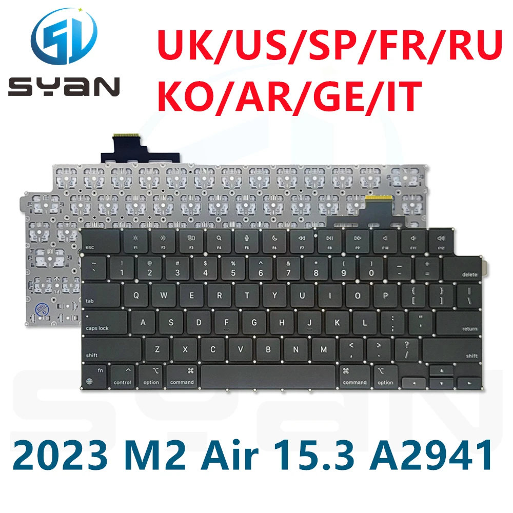 Nuovo Laptop 2023 Anno M2 A2941 Tastiera Per Macbook Air Retina M2 15.6 "A2941 Full Key Cap Us/Uk/Ru/Es Dispace Keyboard Repair
