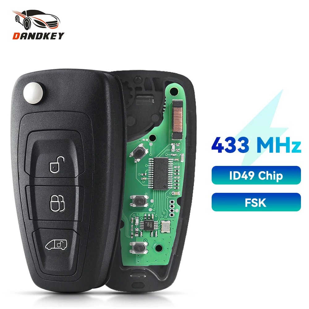 Dandkey Gk2T-15K601-Ab Per Ford Transit Tourneo Transit Custom Tourneo Custom 2016 2017 2018 2019 2020 Remote Key Fob Id49 Chip
