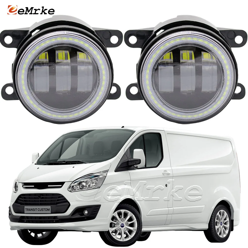 Led Angel Eye Daytime Running Lamp + Cut-Line Lens Fendinebbia Per Ford Tourneo Transit Custom 2012 2013 2014 2015 2016 2017