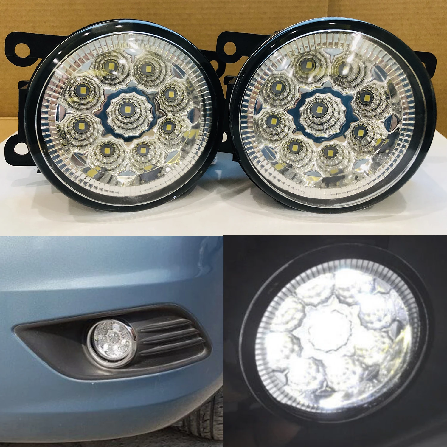 Fog Light Fog Lights 2Pcs Fog Lamps Led Foglights For Ford Focus 2 Focus 3 Transit Tourneo Transit Custom Focus Mk2/3 2004-2015