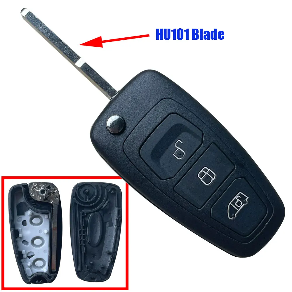 Custodia A Conchiglia Per Chiave Remota Per Ford C-Max S-Max Focus Ranger Galaxy Mondeo Transit Custom Tourneo Custom Hu101 Blade Muslimah