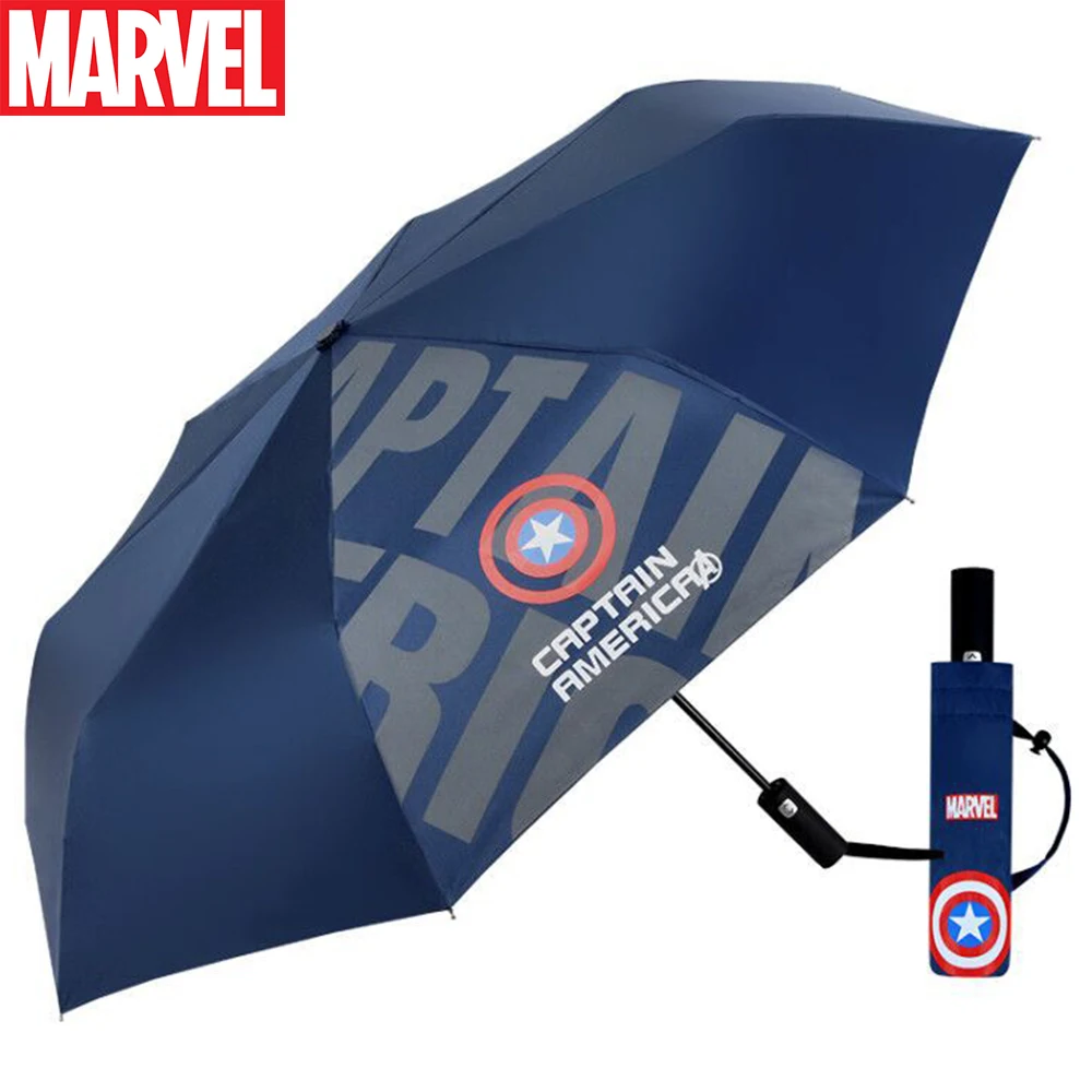 Ombrello Per Bambini Marvel Studentessa Maschio Ombrello A Manico Lungo Ombrello Semi-Automatico Per Occhi Spiderman Iron-Man Captain Umbrella