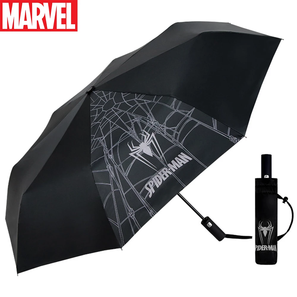 Ombrello Per Adolescenti Marvel Spiderman Student Ombrello A Manico Lungo Ombrello Semi-Automatico Per Uomo Donna Iron-Man Captain Umbrella