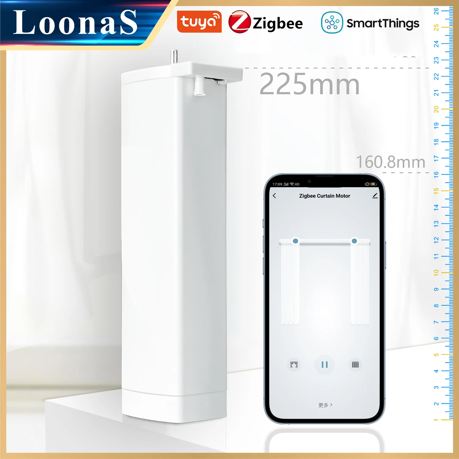 3Rd Generation Shorter Tuya Zigbee Electric Smart Curtain Motor Supporto Intelligente Controllo Vocale Alexa Google Assistant