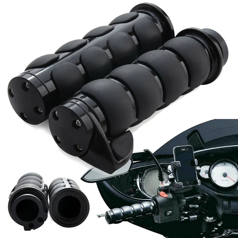 Manopole Cromate Per Moto Da 1 "Manubrio Adatto Per Harley Dyna Sportster Cruiser Soft Touch Impugnatura Comfort Parti Del Motociclo
