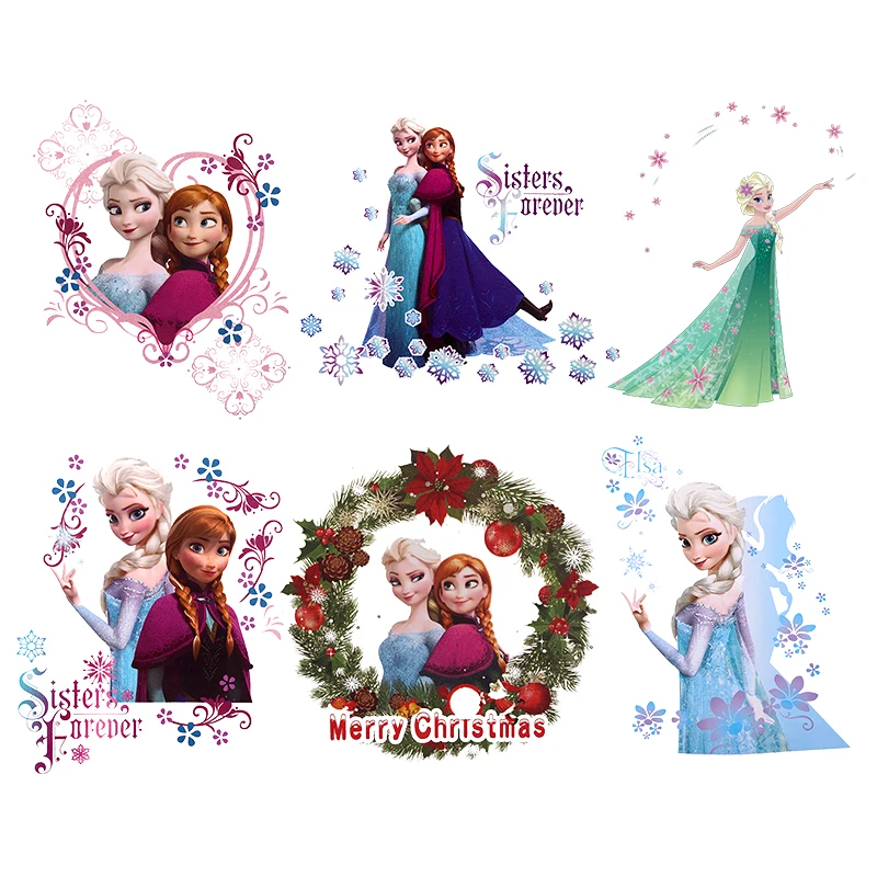Frozen Patch Thermocollant Disney Heat Transfer Stickers Per Ragazze Cartoon Thermal Elsa Anna Princess Patch Per Vestiti Anime