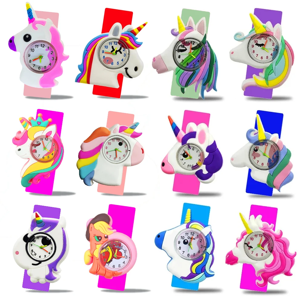 Dropshipping Cartoon Pony Watch Bambini Regalo Di Compleanno Preferito Cute Kids Unicorn Watch Baby Study Time Toy Girls Boys Watches