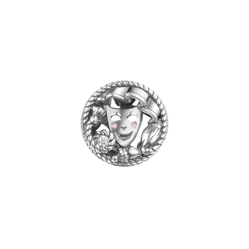 Fit Ckk Bracciali Comedy & Drama Drama Masks Charm 925 Originale Sterling Silver Charms Beads Women Jewelry Kralen Rosario
