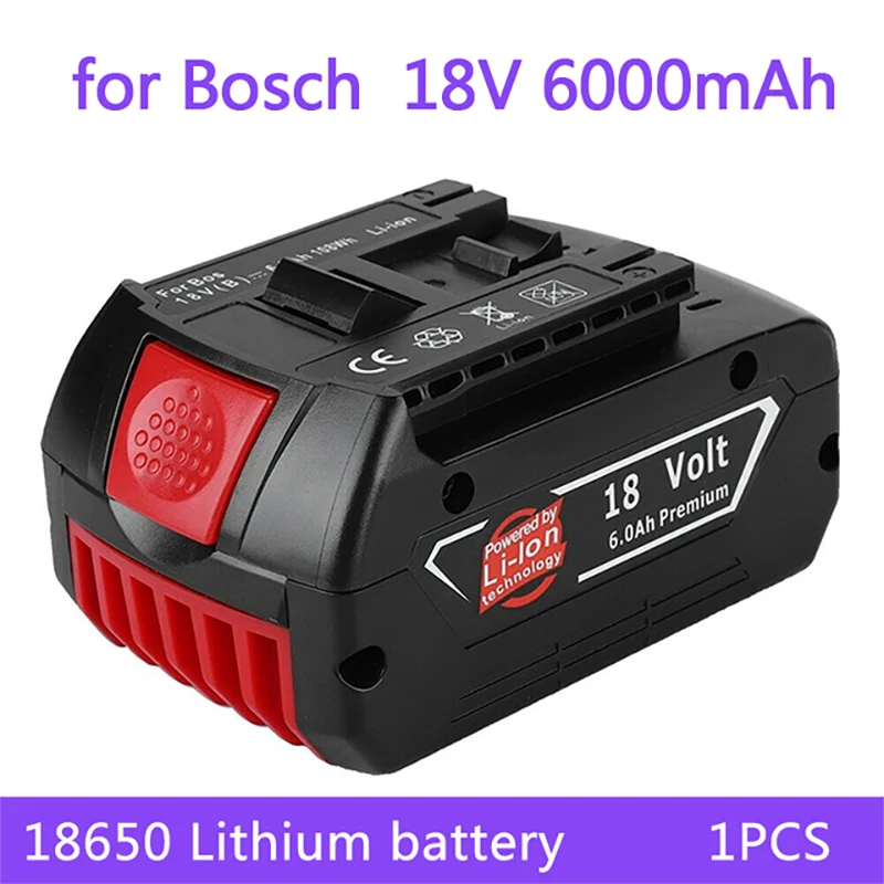 Batteria 18 V 6.0Ah Per Trapano Elettrico Bosch 18 V Batterie Ricaricabili Agli Ioni Di Litio Bat609 Bat609G Bat618 Bat618G Bat614 + 1 Caricabatterie