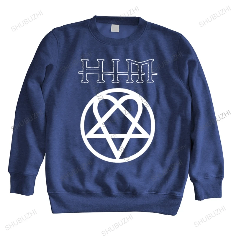 Fashion Brand Autunno Mens Loose Him H.I.M White Heartagram Mens Nero Slim Fit Manica Lunga Razorblade Romance Casual Spring