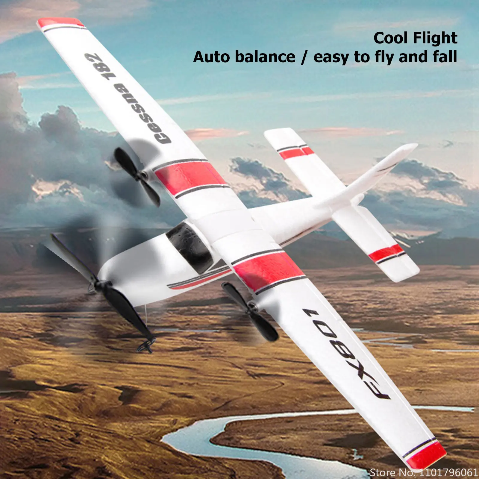 Aereo Rc Aereo Cessna 182 2.4Ghz 2Ch Epp Craft Alianti Elettrici Rc Aereo Aereo Ad Ala Fissa Per Bambini Fx801