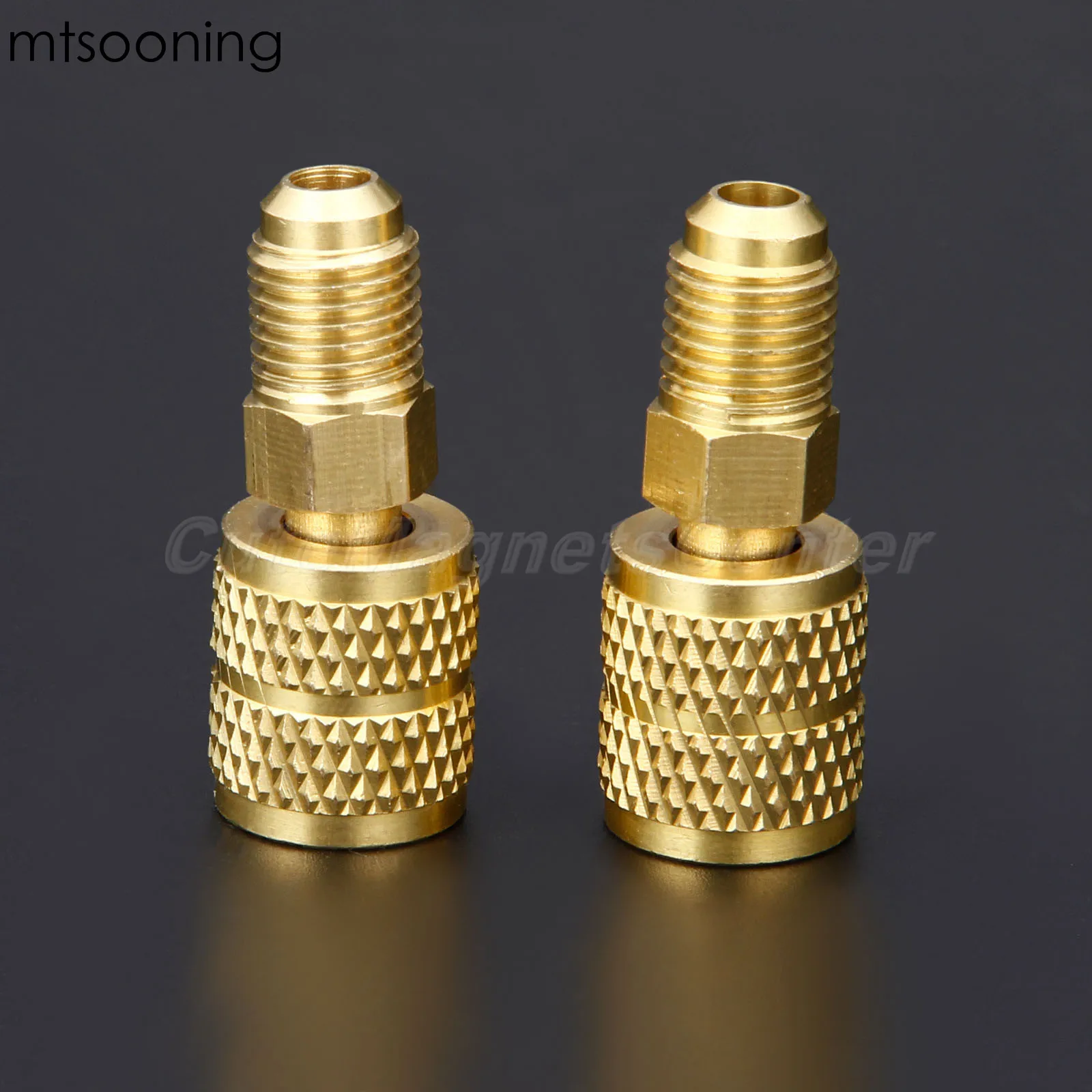 2Pcs R410A Adattatore Dritto 1/4 "Maschio A 5/16" Sae Femmina Di Ricarica Tubo Per Pompa A Vuoto Per Il Mini Split Aria Conditioners Capelli Hvac