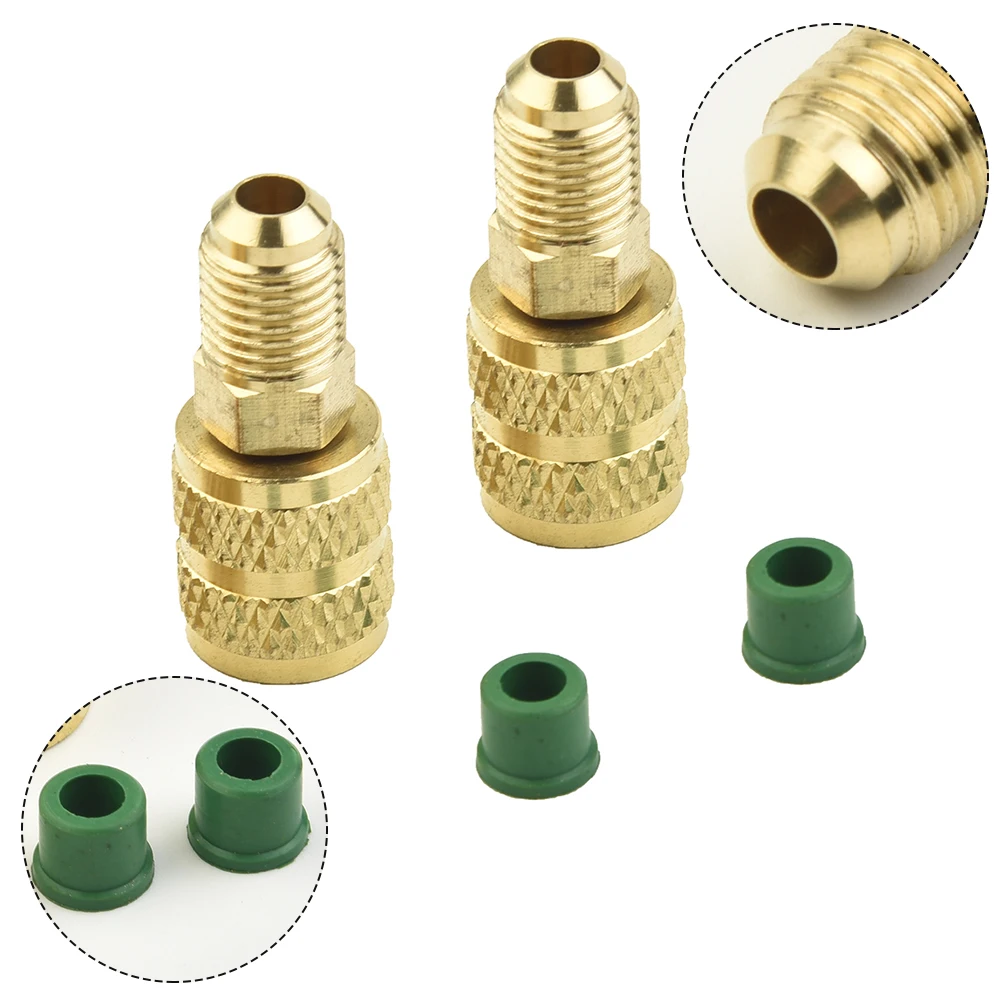 2 Pz R410A Adattatore 5/16 Sae F Attacchi Rapidi A 1/4 Sae M Flare 5/16 Sae M A 1/4 Sae Per R410 R32 R22
