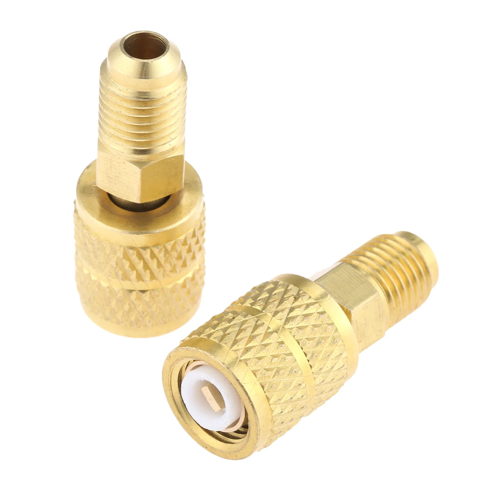 Yetaha 2Pcs R410A Adattatore Dritto 5/16 "Sae Femminile 1/4" Sae Maschio Di Ricarica Tubo Per Pompa A Vuoto Per Mini Split Aria Conditioners Capelli