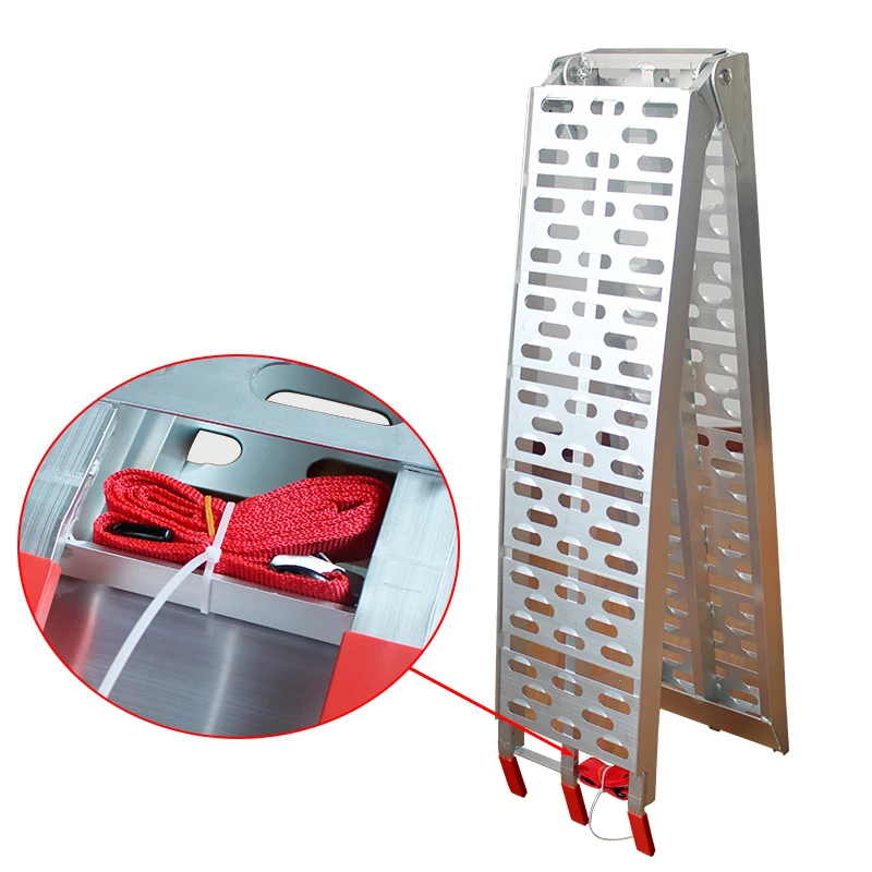 1 Pezzo Di Alluminio Auto Scala Pickup Truck Atv Rampe Di Carico Portatile 7.5 Piedi 750 Libbre Capacità Rampe Moto Con Cinghie Di Fissaggio