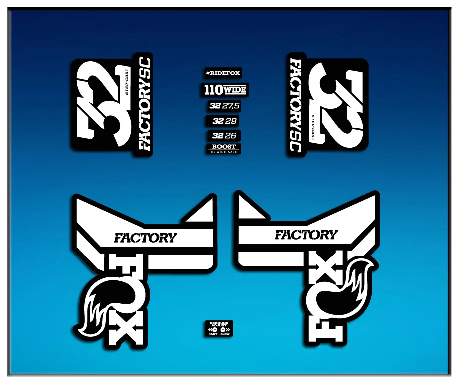 Fox 32 Factory Sc Float 2017 Accessori Am87 Accessori Per Ciclismo Vinile Mountain Bike Adesivi Mtb Compatibili