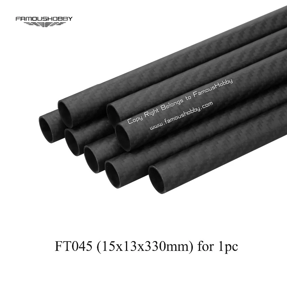 Famoushobby Ft045 15X13X330Mm 100% Full Carbon Fiber Round Hollow Tube Pipe Strips 2 Pz/Lotto Dji Ronin O Drone Fai Da Te