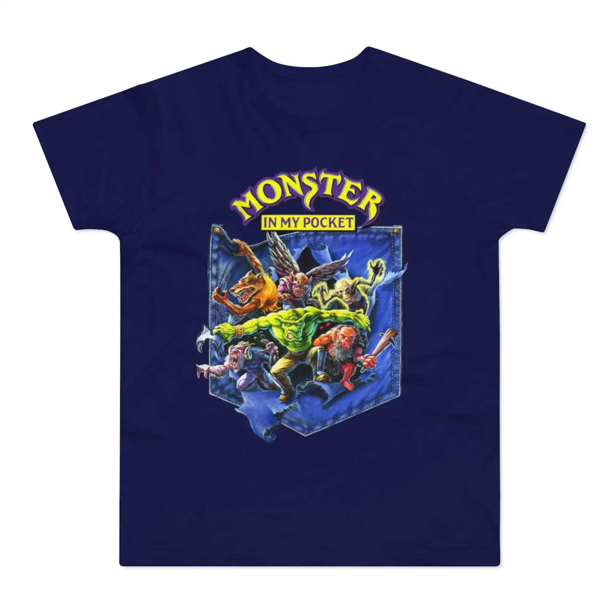 Monster In My Pocket Big Arcade Nes Famicom Game 8 Bit Classic Vintage Retro Design Tutte Le Taglie Single Jersey T-Shirt Da Uomo
