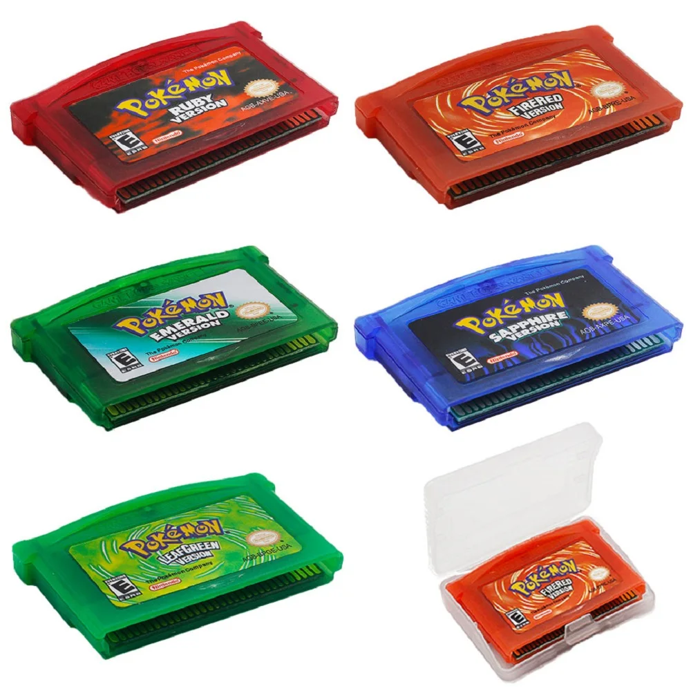 Pokemon Gba 32 Bit Cartuccia Per Videogiochi Scheda Console Gba Pokemon Smeraldo Foglia Rassodata Verde Rubino Zaffiro Con Etichetta Lucida