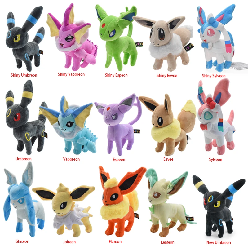 Pokemon Peluche Shiny Umbreon Sylveon Espeon Eevee Vaporeon Leafeon Jolteon Flareon Glaceon Peluche Farcito Cartoon Bambole