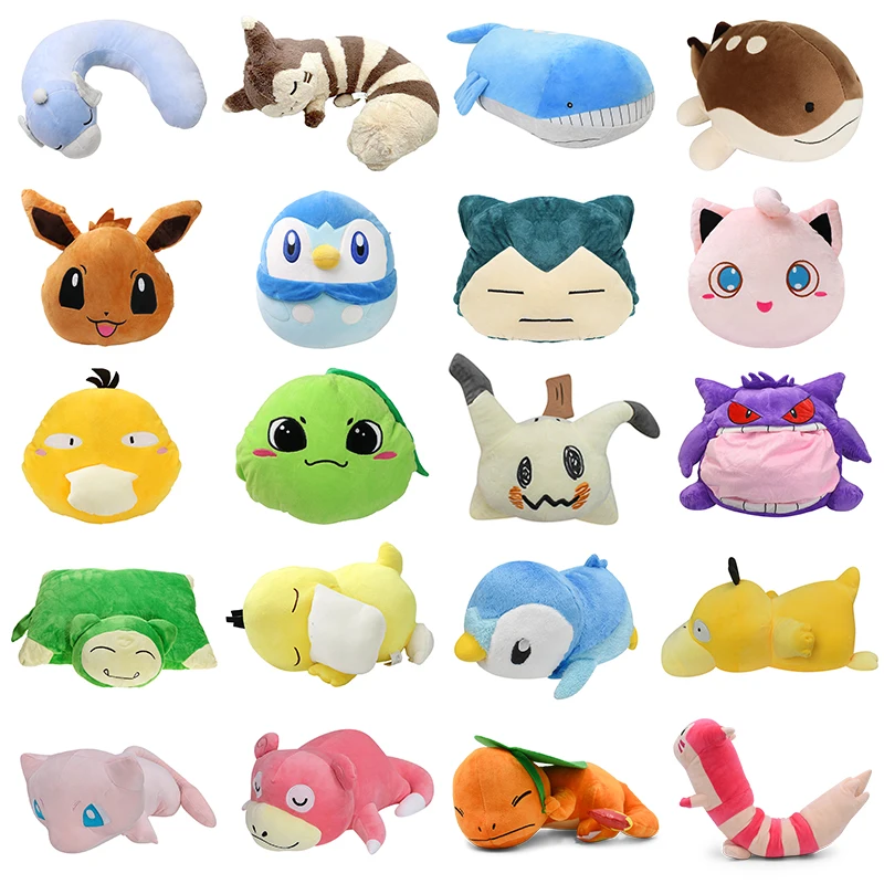 Cloddescise Wailord Shiny Furret Pokemon Peluche Bambole Gengar Snorlax Mimikyu Coperta Sleeping Charmander Dragonair Neck Pillow Toys
