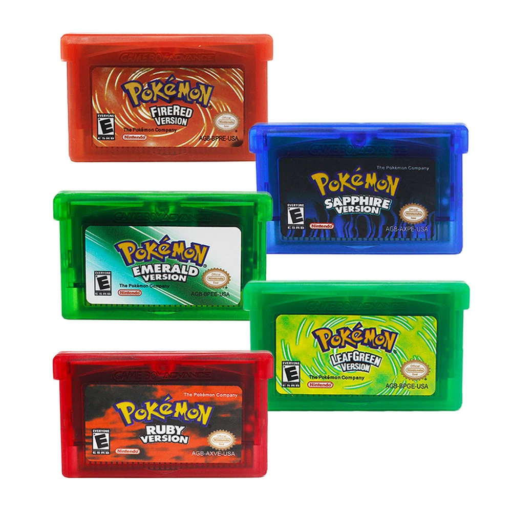 Pokemon Gba 32 Bit Cartuccia Per Videogiochi Scheda Console Per Gba Pokemon Smeraldo Foglia Rassodata Verde Rubino Zaffiro Con Etichetta Lucida