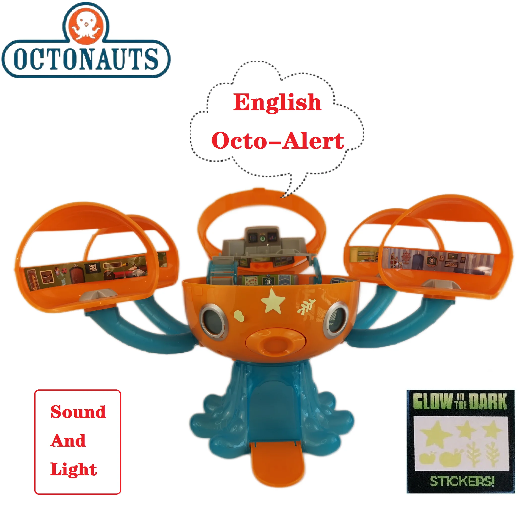 Anime Octonauts Octopod Adventure Playset Inglese Octo-Alert Suoni Luci Giocattoli Barnacles Kwazii Action Figure Doll Regalo Per Bambini