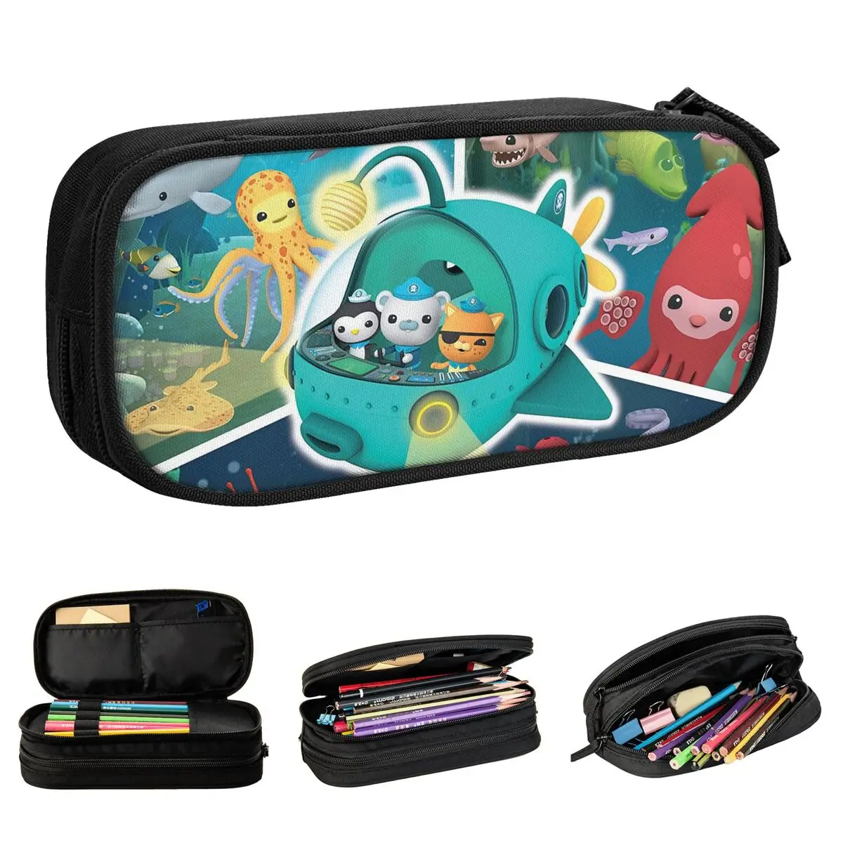 The Octonauts Astucci Per Matite Anime Fun Kawaii Cartoon Pen Bag Kids Big Capacity School Supplies Pencilcases Con Cerniera