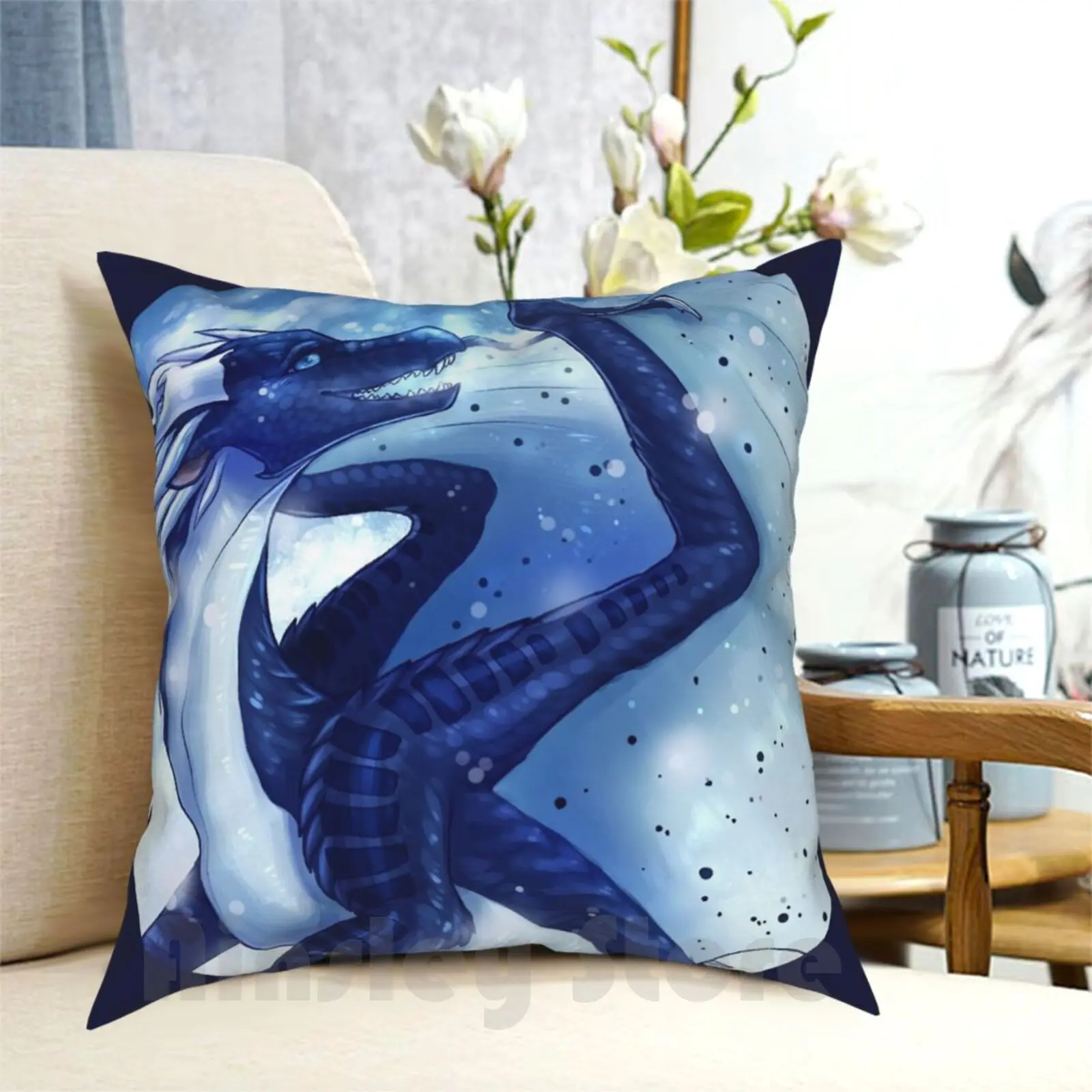 Of Fire-Whiteout Federa Stampata Home Soft Throw Pillow Of Fire Ice Dragon Dragoness Whiteout Darkstalker