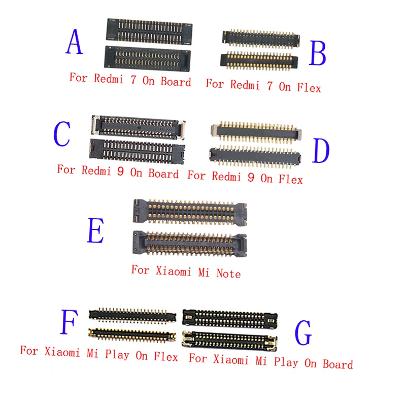 10Pcs Schermo Lcd Touch Plug Flex Connettore Fpc Per Xiaomi Mi Note Play Redmi 9 Hongmi 7 Jack Clip On Board 40Pin