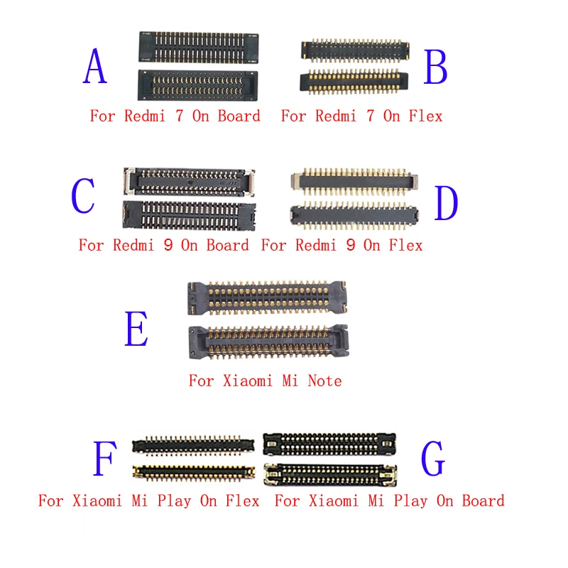 1 Pz Schermo Lcd Touch Plug Flex Connettore Fpc Per Xiaomi Mi Note Play Redmi 9 Hongmi 7 Jack Clip On Board 40Pin