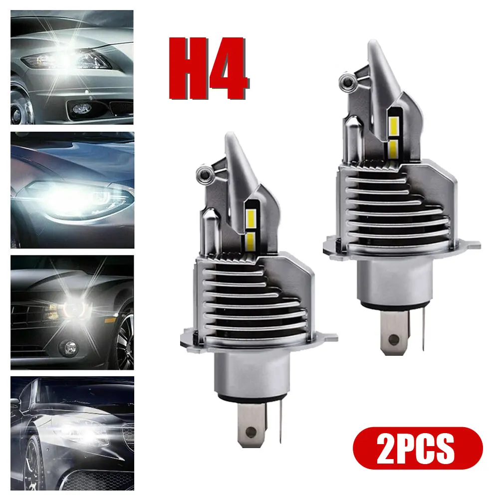 Lampadine A Led H4 Faro Per Auto/Moto 72W 12V 24V 6000K Super Led H4 Lampadine Per Fari Per Auto Lampada Led H4 8000Lm Gadget