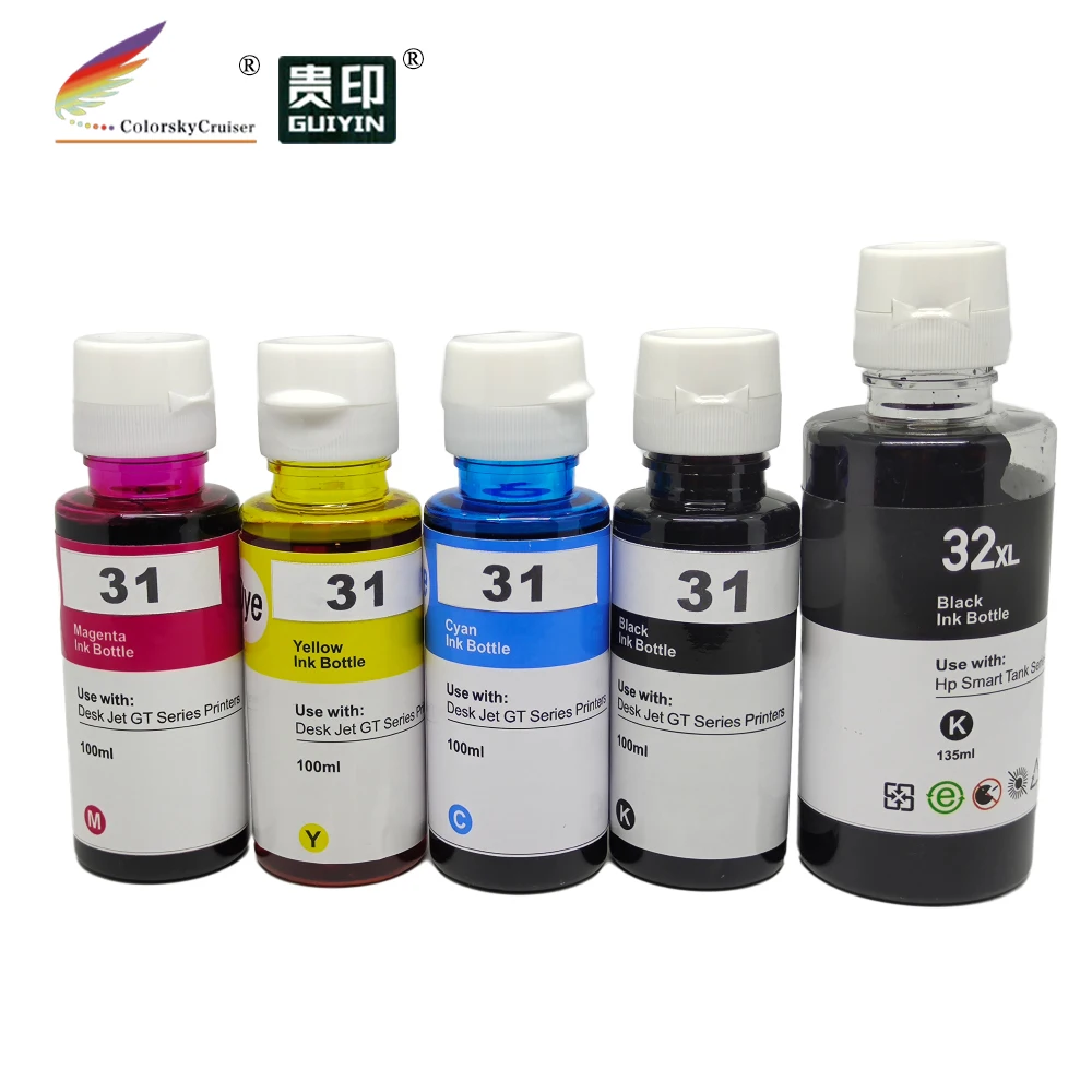 Inchiostro Di Ricarica Per Hp 32 32Xl 31 Smart Tank Plus 551 555 559 570 571 651 655 Multipack 135Ml 100Ml