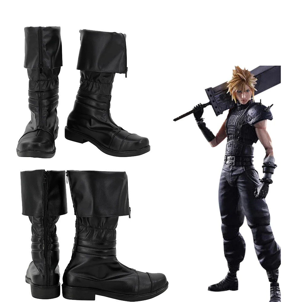 Game Final Fantasy Cloud Strife Cosplay Shoes Boots Crisis Core Halloween Costumes Accessory Custom Made For Men Women