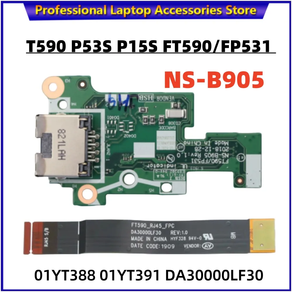 Scheda Rj45 Originale Ns-B905 Fpc Per Thinkpad T590 P53S, T15 P15S Gen1,Gen2,Fru/Pn 01 Yt388 01 Yt391 Da30000Lf30